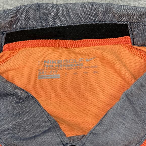 Nike Golf Tour Performance Dri-Fit Men's 2XL Orange Polo Hidden Collar Button - Picture 2 of 11